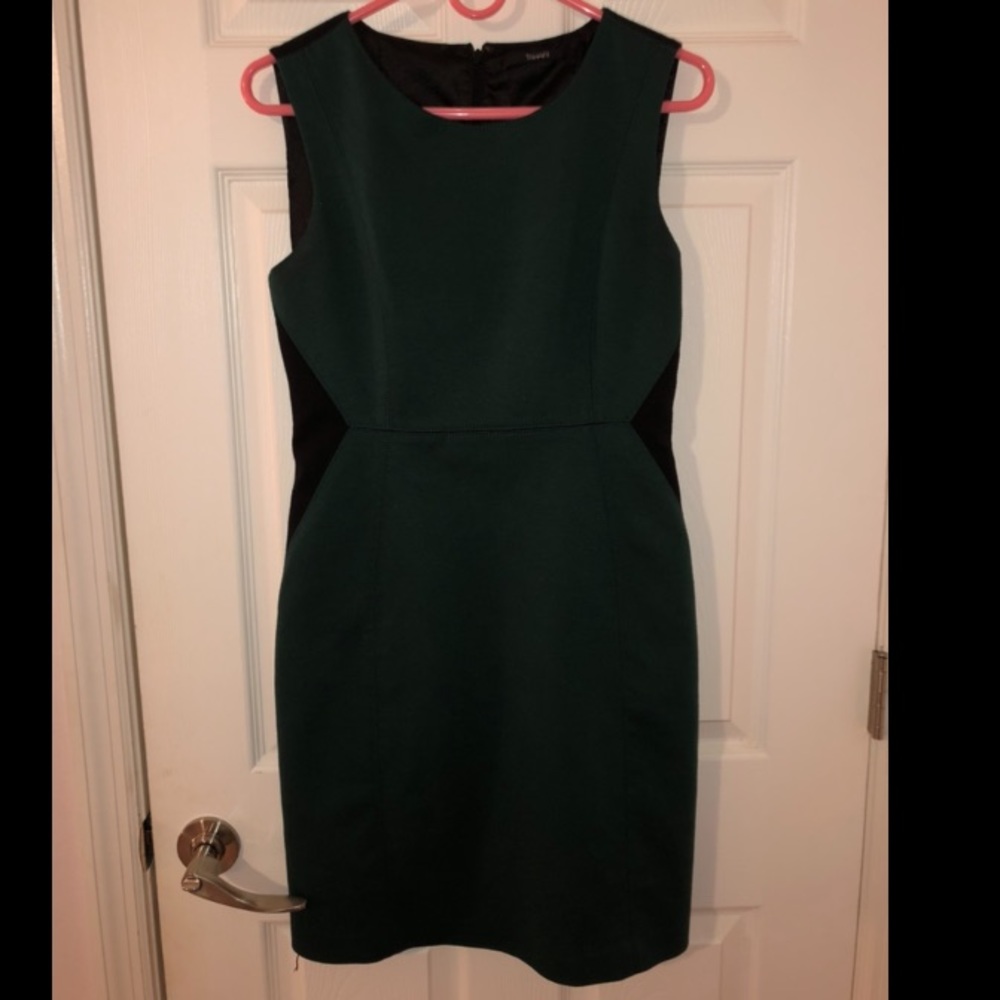 Tahari Black and green formal dress